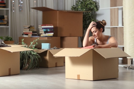 Woman moving from divorce